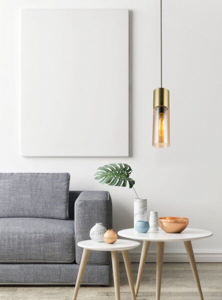 GLOBO 21000HM - Пендел ANNIKA 1xE27/25W/230V Ø 10,5 см месинг