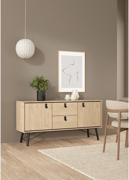 Скрин от дъбов декор в естествен цвят 150x72x40 cm Ry – Tvilum