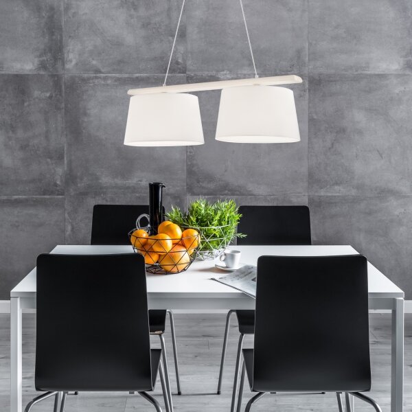 Полилей на кабел AIDA 2xE27/60W/230V pr. 35 cm дъб/бяло
