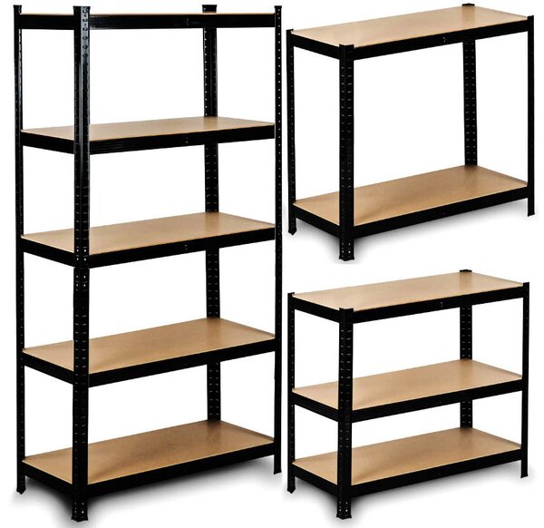 Метален стелаж за съхранение 205x120x45 см 875 кг Черен Цвят