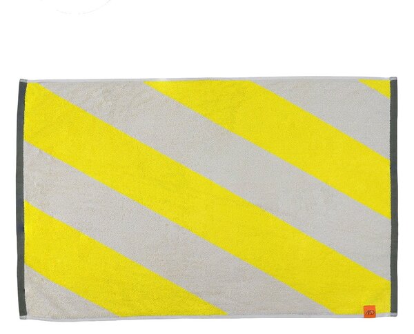 Жълт килим за баня от органичен памук 50x80 cm Diagonal – Mette Ditmer Denmark