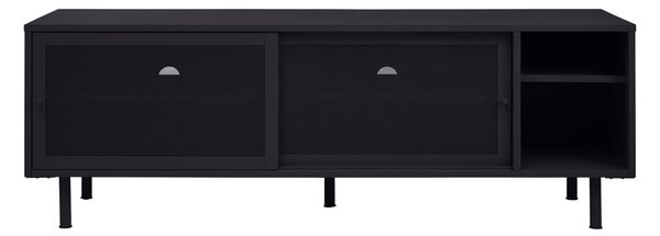 Черна метална маса за телевизор 160x55x45 cm Veep – Unique Furniture