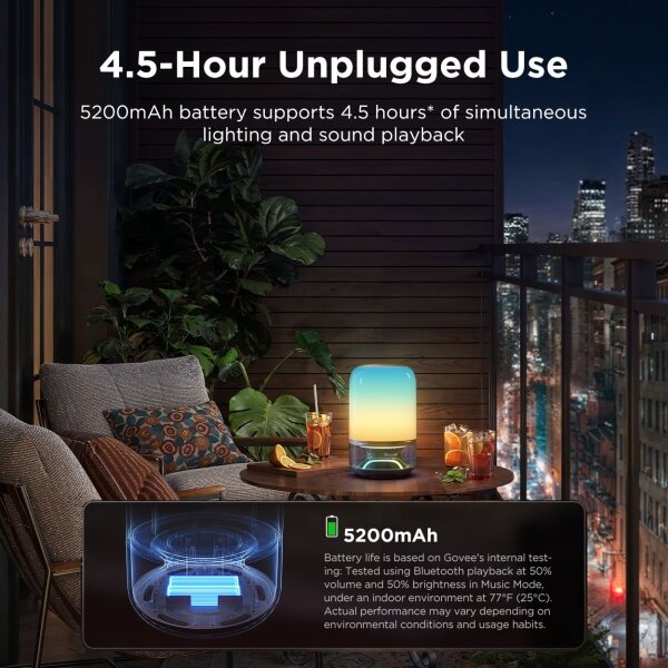 Govee - LED RGBW димируема настолна лампа с вграден високоговорител LED/36W/12V Wi-Fi