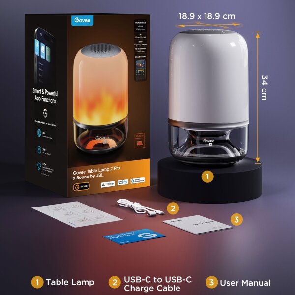 Govee - LED RGBW димируема настолна лампа с вграден високоговорител LED/36W/12V Wi-Fi
