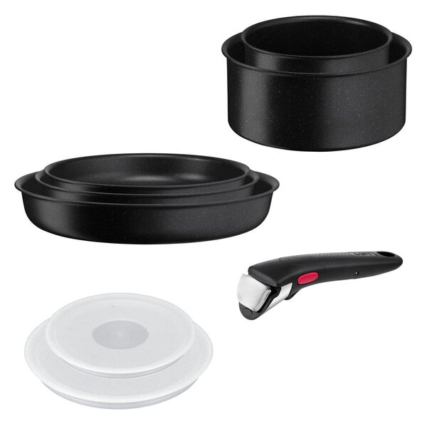 Алуминиев комплект съдове 8 бр. INGENIO Black stone L3998802 – Tefal