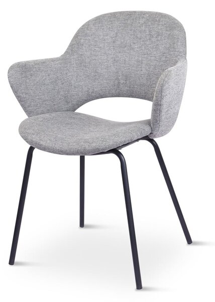 Светлосиви тапицирани трапезни столове в комплект 2 бр. Rowley – Unique Furniture