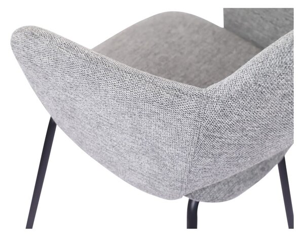 Светлосиви тапицирани трапезни столове в комплект 2 бр. Rowley – Unique Furniture