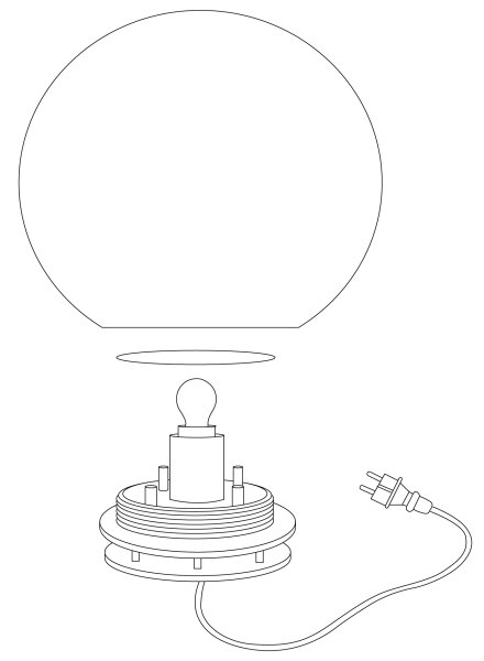 Eglo 98104 - Екстериорен лампион MONTEROLO 1xE27/40W/230V IP65 ø 600