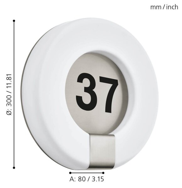 Eglo 98147 - LED Домашен номер MARCHESA LED/15W/230V IP44