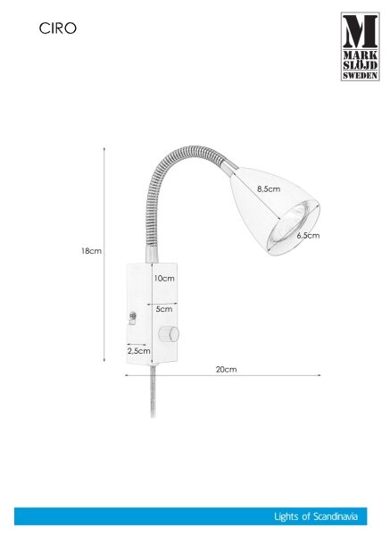 Markslöjd 106588 - Димируем аплик CIRO 1xGU10/7W/230V бял