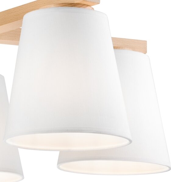 Плафон ELLIE 5xE27/60W/230V бял/бук, монтаж на таван