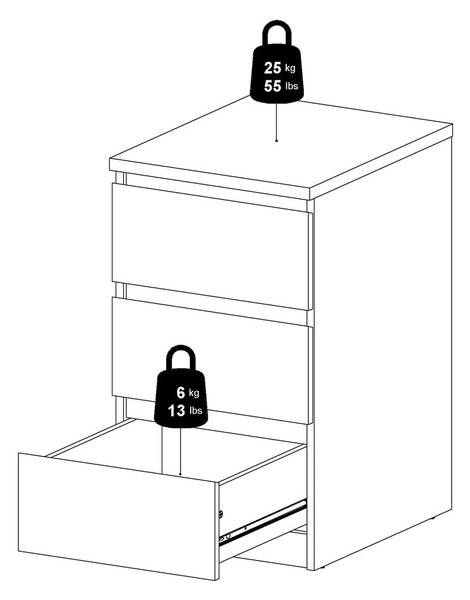 Скрин от дъбов декор в естествен цвят 40x70x50 cm Naia – Tvilum