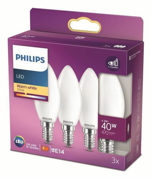 LED крушка Philips 8719514272170 40 W A+ F E14 (2700k) (3 броя)