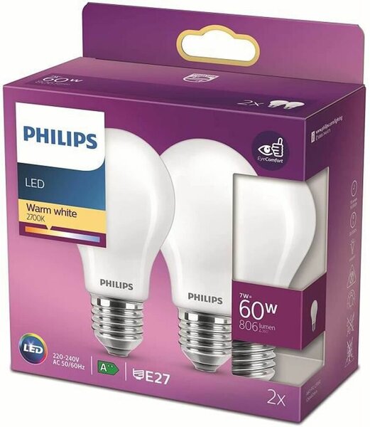 LED крушка Philips Bombilla 60 W E27 (2 броя)