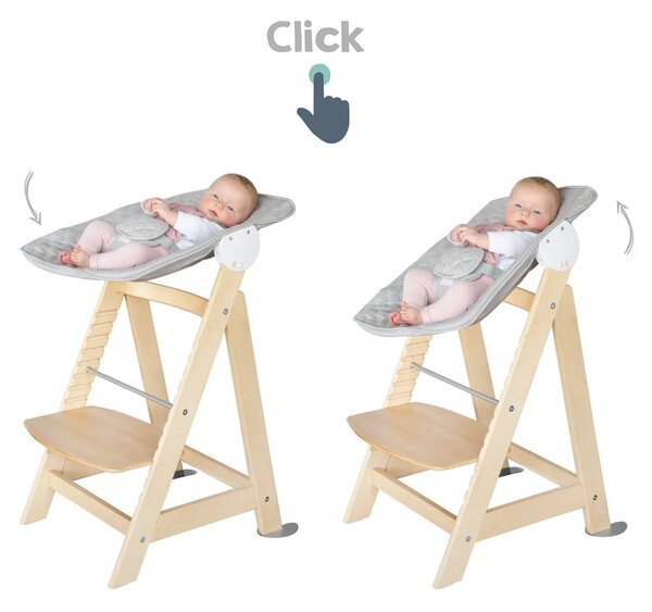Стол за хранене в светлосив и естествен цвят Style Born Up 2in1 – Roba
