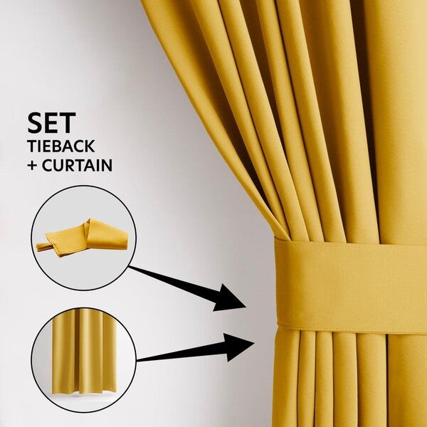 Жълто затъмняващо перде 140x175 cm Kierra – Restilo