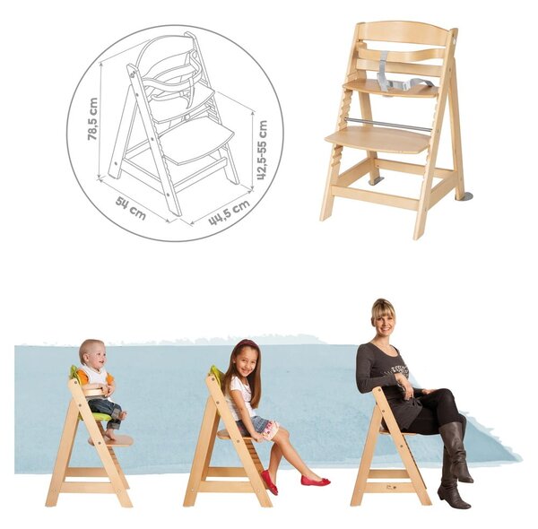 Стол за хранене в светлосив и естествен цвят Style Born Up 2in1 – Roba