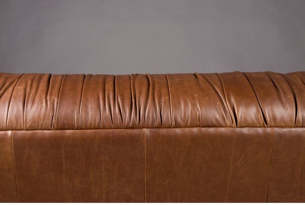 Кафяв кожен диван 214 cm Douglas – Dutchbone