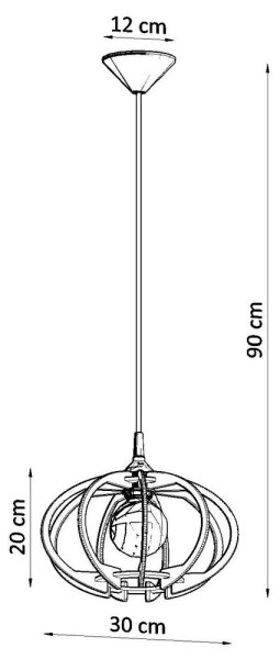 Полилей на верижка MANDELINO 1xE27/60W/230V
