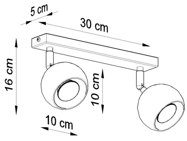 Sollux SL.0438 - Таванен спот OCULARE 2xGU10/10W/230V