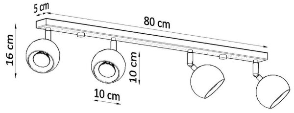 Sollux SL.0441 - Таванен спот OCULARE 4xGU10/10W/230V