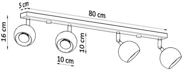 Sollux SL.0447 - Таванен спот OCULARE 4xGU10/10W/230V