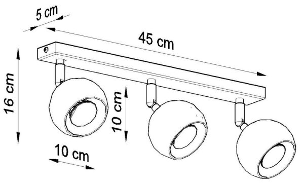 Sollux SL.0439 - Таванен спот OCULARE 3xGU10/10W/230V