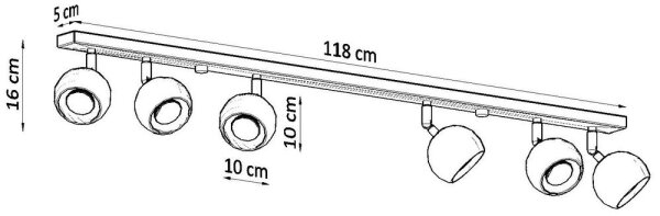 Sollux SL.0448 - Таванен спот OCULARE 6xGU10/10W/230V