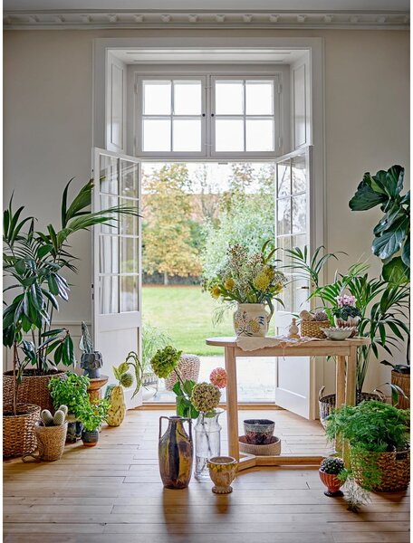 Конзолна маса от масивно каучуково дърво в естествен цвят 35x100 cm Serrone – Bloomingville