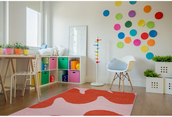 Червено-розов детски килим 80x150 cm Hugsy Coral – FD