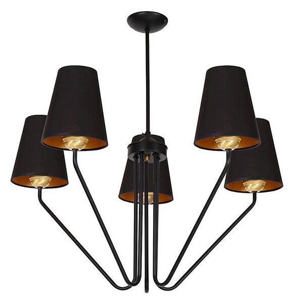 Полилей на пръчка VICTORIA 5xE27/60W/230V черна