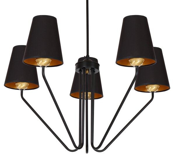 Полилей на пръчка VICTORIA 5xE27/60W/230V черна