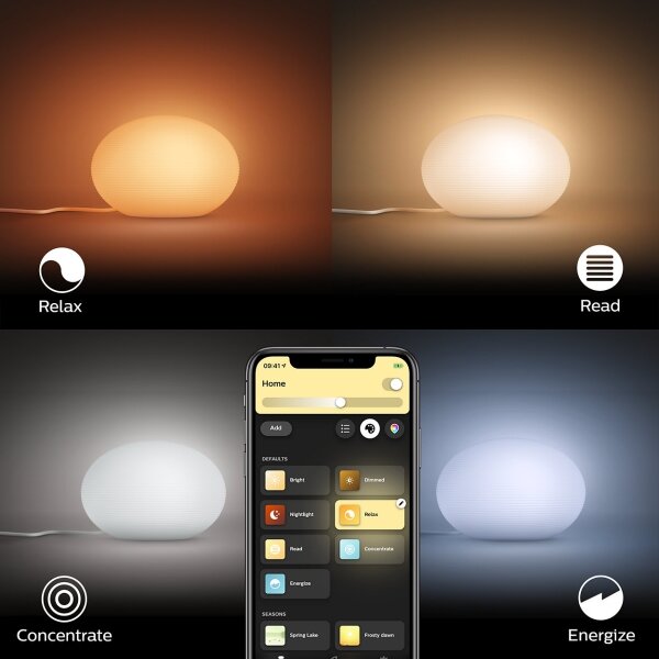 Philips 40904/31/P9-LED RGB Димируема настолна лампа Hue FLOURISH 1xE27/9,5W/230
