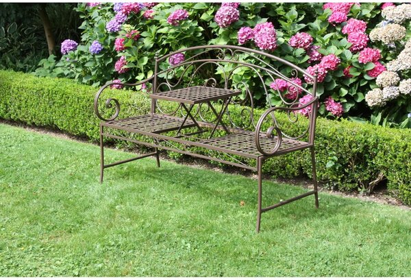 Кафява метална градинска пейка Saket – Garden Pleasure