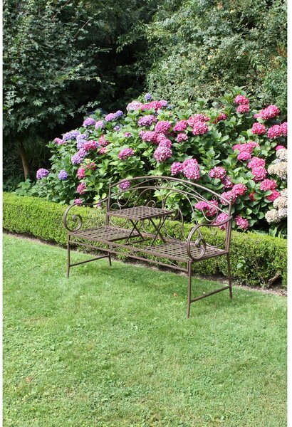 Кафява метална градинска пейка Saket – Garden Pleasure
