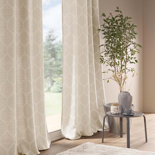 LORIA JACQUARD ПЕРДЕ ПЛЪТНО С КАПСИ 140/260СМ