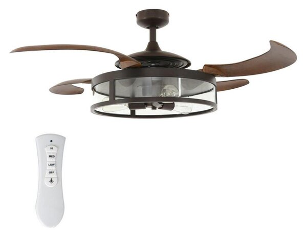 FANAWAY 212925 - LED таванен вентилатор CLASSIC 3xE27/4W/230V кафяв + DO