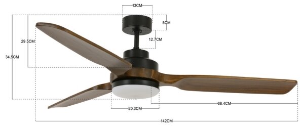 Lucci air 213054 - LED Вентилатор за таван SHOALHAVEN GX53/17W/230V пауловния + д.у