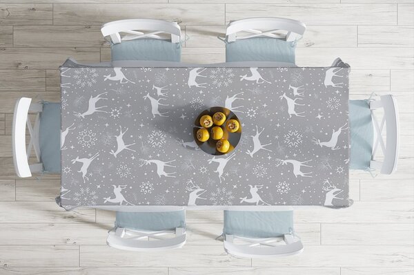 Коледна покривка за маса с памучна смес Winter Wonderland, 140 x 180 cm Snowflakes - Minimalist Cushion Covers