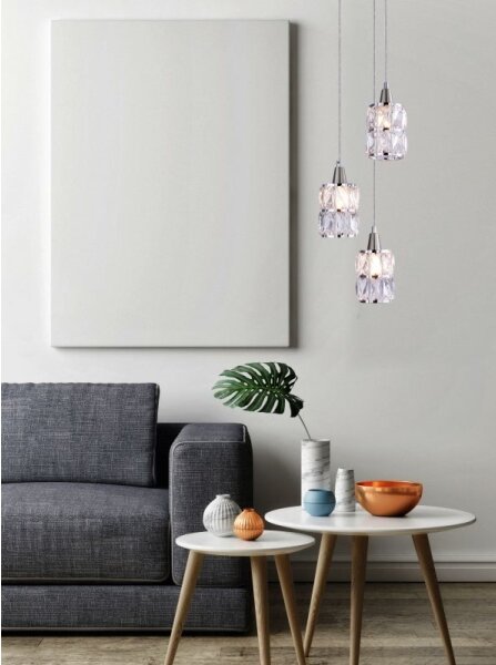 Globo 15760-3 - Кристален Полилей на верижка WOLLI 3xE14/40W/230V