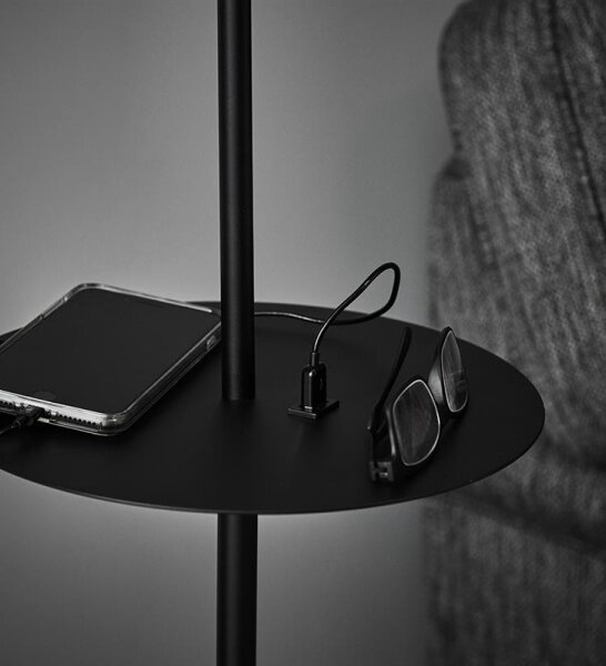 Markslöjd 107307 - Стояща лампа s USB LINEAR 1xE14/40W/230V