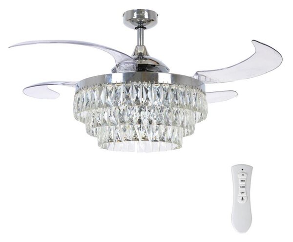 FANAWAY 212923 - LED Вентилатор за таван VEIL 6xE14/4,5W/230V хром + д.у