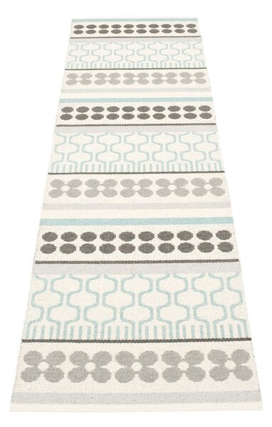 Сива и тюркоазена пътека за открито и закрито 70x270 cm Asta Pale Turquoise – Pappelina
