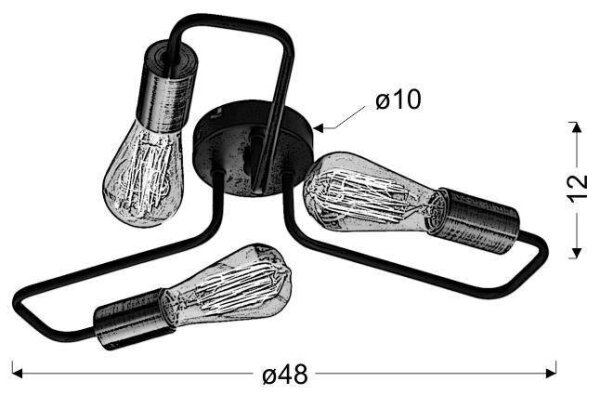 Прикрепен полилей HERPE 3xE27/60W/230V