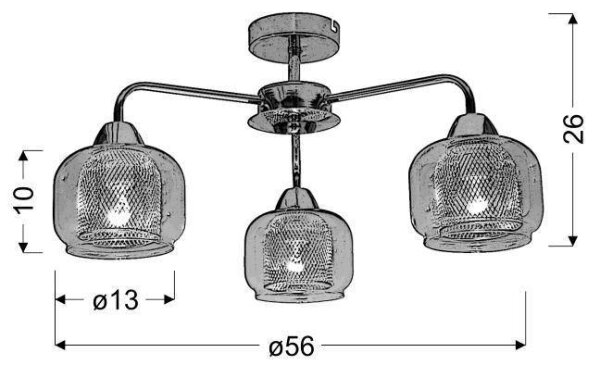 Прикрепен полилей RAY 3xE14/40W/230V
