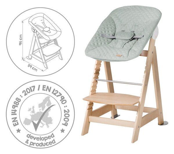 Стол за хранене в светлозелен и естествен цвят Style Born Up 2in1 – Roba