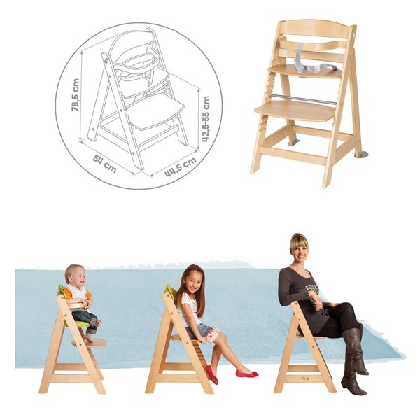 Стол за хранене в светлозелен и естествен цвят Style Born Up 2in1 – Roba