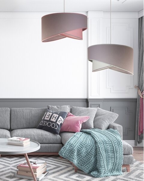 Duolla - Пендел CELLO 1xE27/40W/230V Ø 45 см розов
