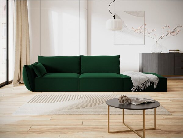 Тъмнозелен кадифен диван ляв ъгъл 264 cm Vanda – Mazzini Sofas
