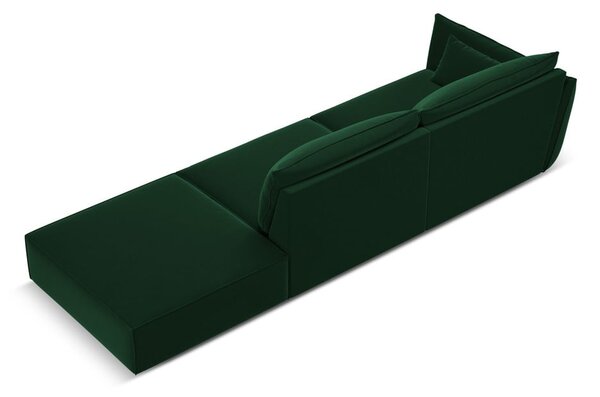 Тъмнозелен кадифен диван ляв ъгъл 264 cm Vanda – Mazzini Sofas